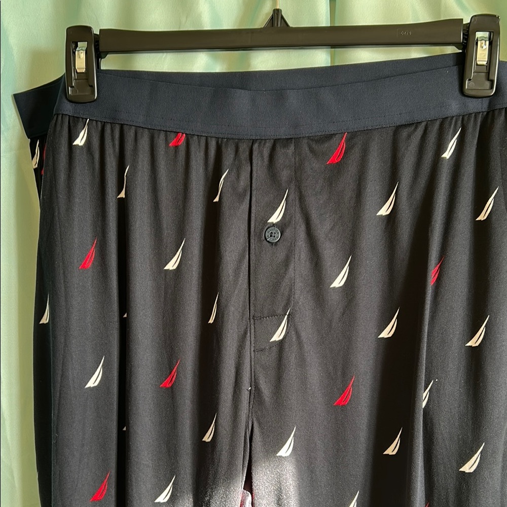 Nautica Men’s Jamjam Sleep Pants with Red and White Sailboat Pattern